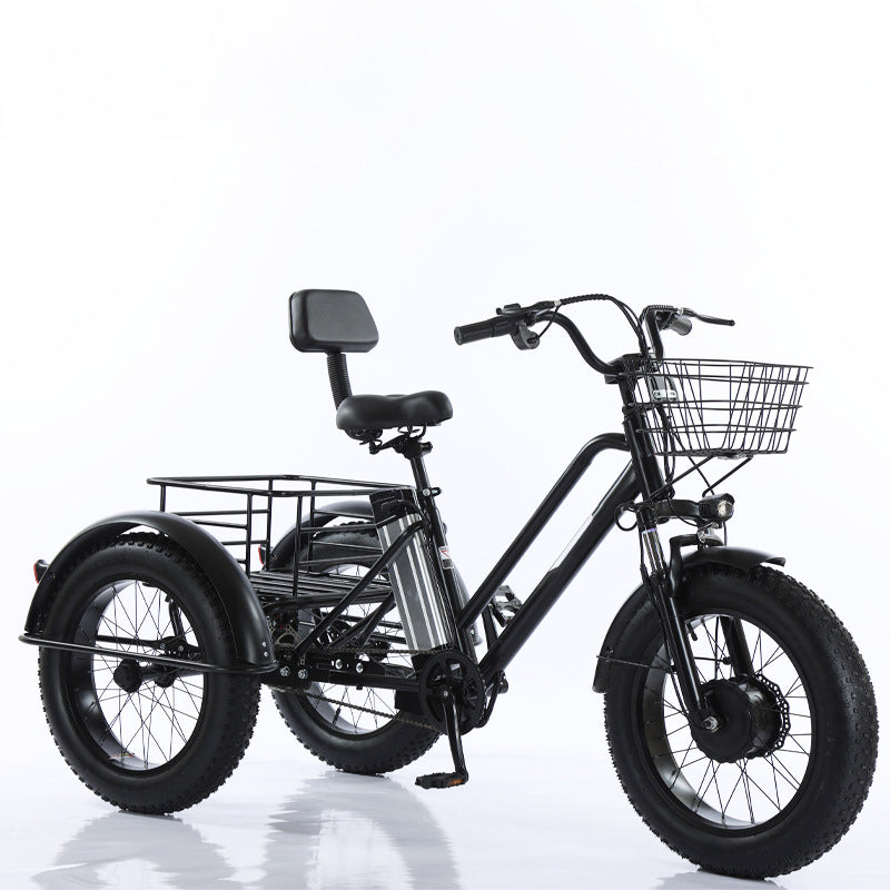 500W 48V 12A Electric Snow Tricycle 3 wheel e-bike Fat Tire Tricycle