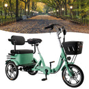400W 48V 12A Elder Electric folding trike 3 wheel e-bike with Rear Seat Cream