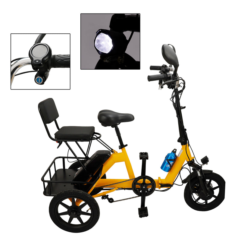 Three Wheel Electric Tricycle for Adults 3 Wheel Motorized Folding E-Bike