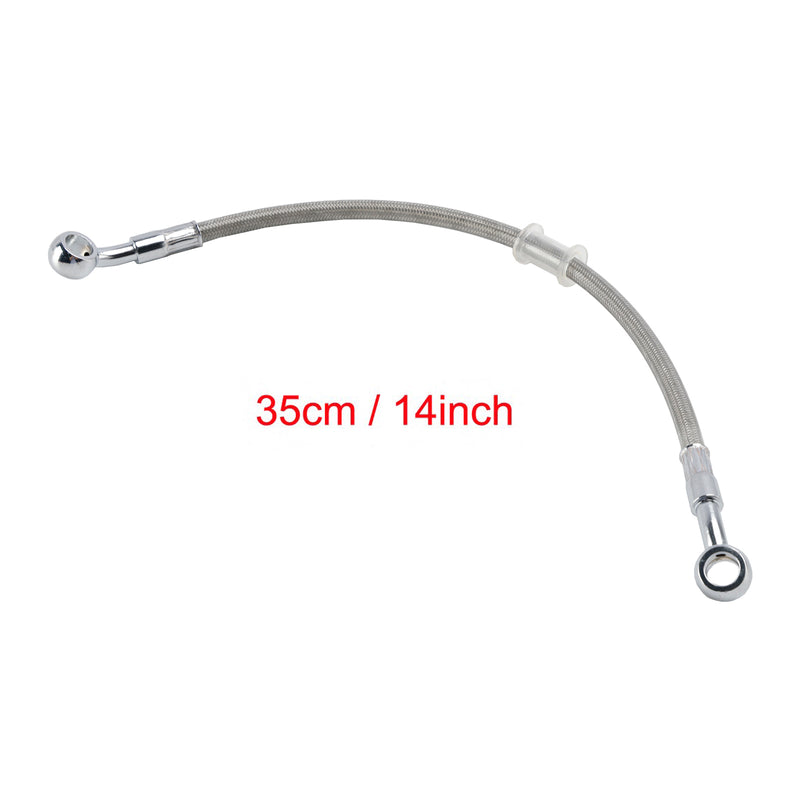 35cm/14 M10 Brake Oil Hose Line Banjo Fitting Stainless Steel End