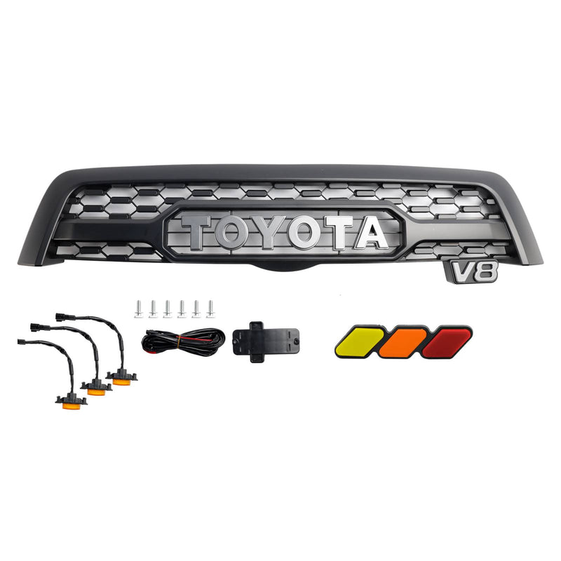 2005-2007 | Toyota Sequoia V8 | RAPTOR-STYLE Grill Grille | Led Light +Toyota Letter + Acrylic Badge