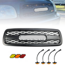 2001-2004 Toyota Sequoia Matte Black Front Bumper Grill Grille With Amber LED Lights