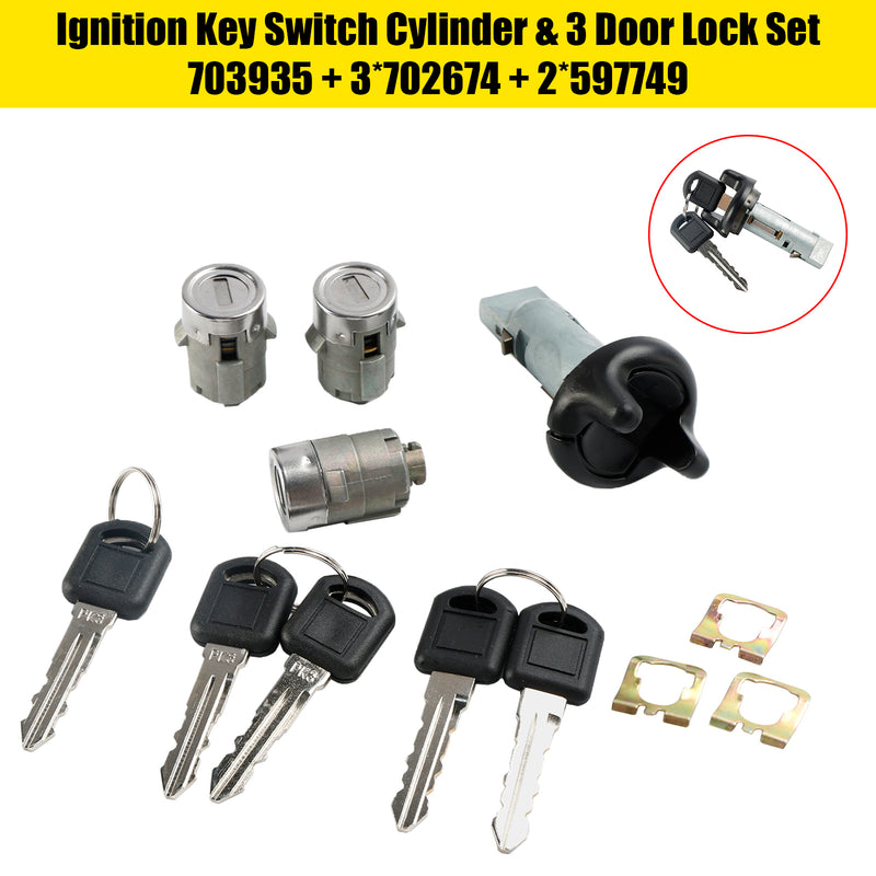 1998-1999 Chevrolet Tahoe Suburban GMC Suburban Yukon Ignition Switch Cylinder & 3 Door Lock Set W/2 Keys