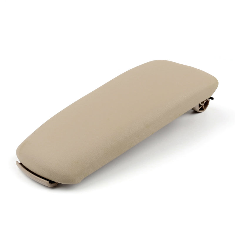 PU Leather Center Console Armrest Cover Lid For Audi A4 B6 B7 2002-2008 Khaki Generic