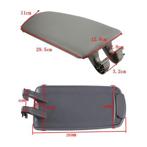 PU Leather Center Console Armrest Cover Lid For Audi A4 B6 B7 2002-2008 Khaki Generic