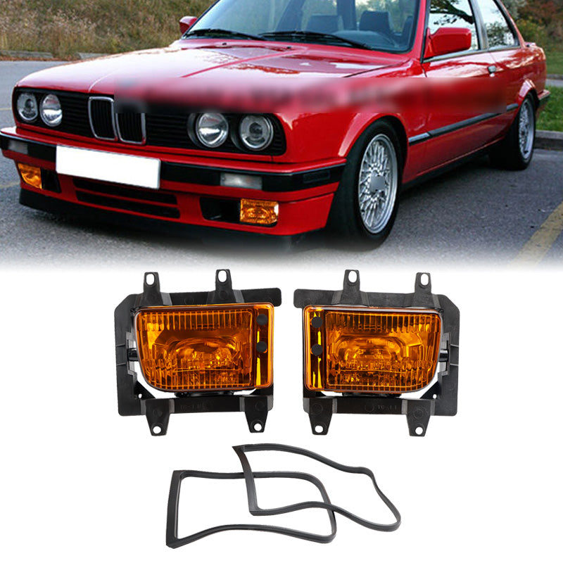 Front Bumper Fog Lights Plastic Lens Kit For 85-93 BMW E30 3-Series Sedan Generic