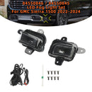 Front Bumper LED Fog Light + Cover +Wire Harness For GMC Sierra 1500 2022-2024