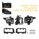 Front Bumper LED Fog Light + Cover +Wire Harness For GMC Sierra 1500 2022-2024