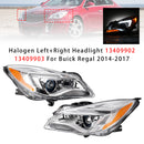 Halogen Left+Right Headlight 13409902 13409903 For Buick Regal 2014-2017