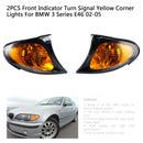 Front Indicator Turn Signal Yellow Corner Lights For BMW 3 Series E46 02-05 Generic