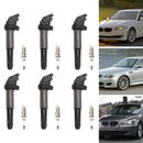 BMW 325 335 525 530i X5 Z4 2.5L 3.0L 6x Ignition Coil+Spark Plug UF515 UF522