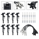 8X lgnition Coil +Spark Plug +Wire UF601 For Dodge Durango Dakota Ram 1500 GN10458 5C1706 IGC0164 C755