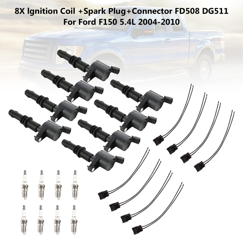 2006-2008 Lincoln Mark LT 5.4L V8 8X lgnition Coil +Spark Plug+Connector FD508 DG511 Fedex Express