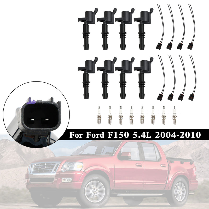 2005-2008 Ford Expedition F-250 F350 Super Duty Lincoln Navigator 5.4L V8 8X lgnition Coil +Spark Plug+Connector FD508 DG511 Fedex Express