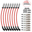 8x Spark Plugs +Wires 10.5mm Set 19299585 For Chevrolet GMC 4.8L 5.3L 6.0L V8