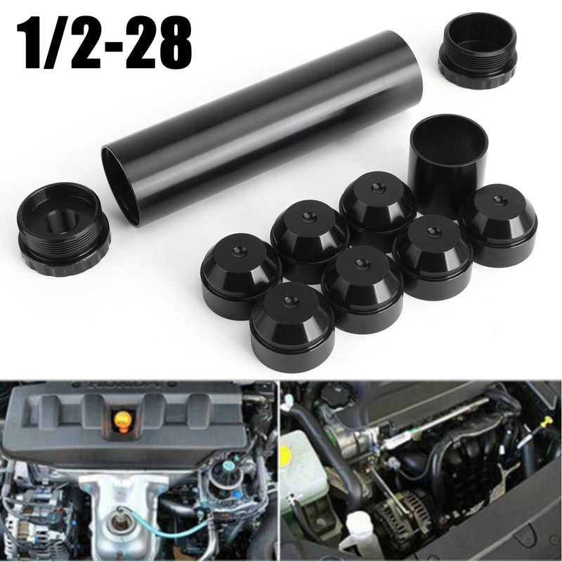 Aluminum 1/2-28,1-1/2X6 Black FUEL FILTER For NAPA 4003 WIX 24003 Only For Car