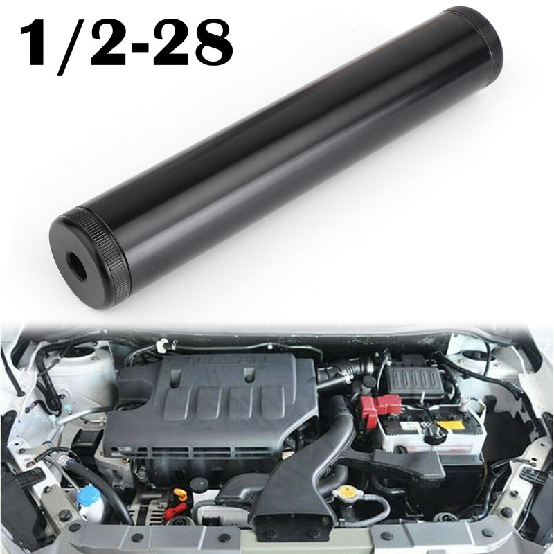Aluminum Fuel Filter Car 1/2-28 for NAPA 4003 WIX 24003 L 8.906" Glossy Black