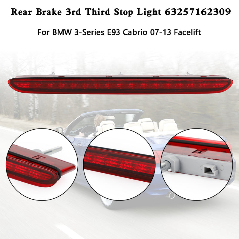 Rear 3rd Third Stop Light 63257162309 For BMW 3-Series E93 Cabrio 07-13 Facelift Generic