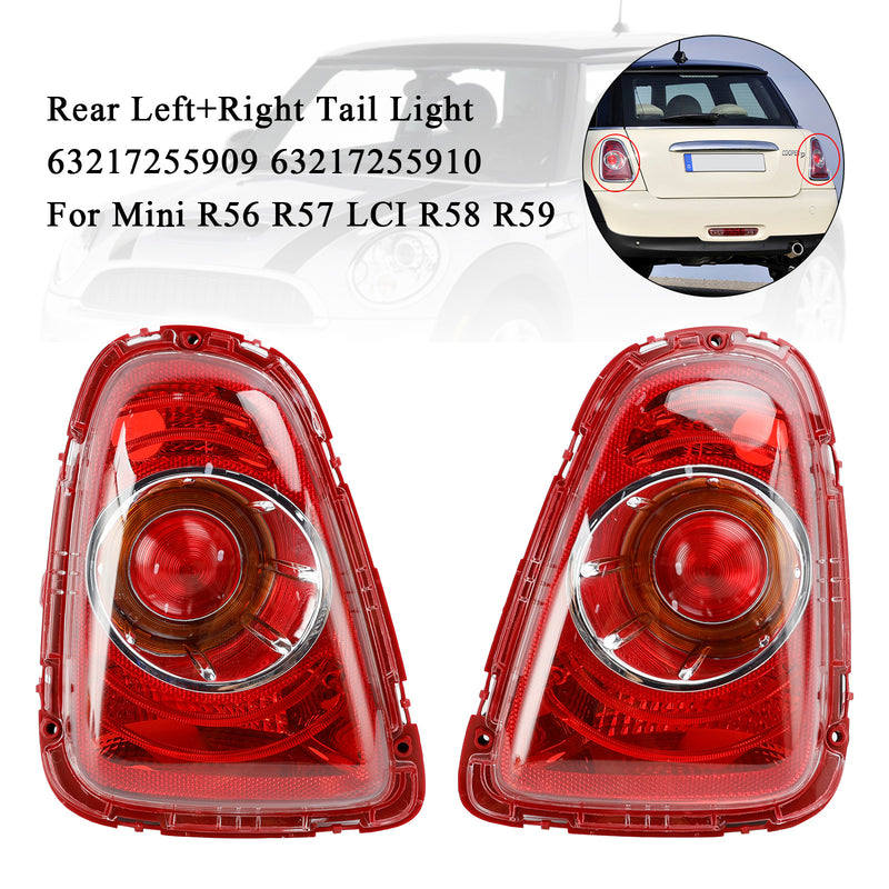 Rear L+R Tail Light 63217255909 63217255910 For Mini R56 R57 LCI R58 R59