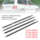 4PCS Door Glass Belt Outer Molding Weatherstrip For Land Cruiser LC100 98-07