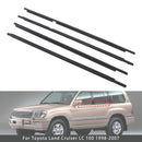 4PCS Door Glass Belt Outer Molding Weatherstrip For Land Cruiser LC100 98-07
