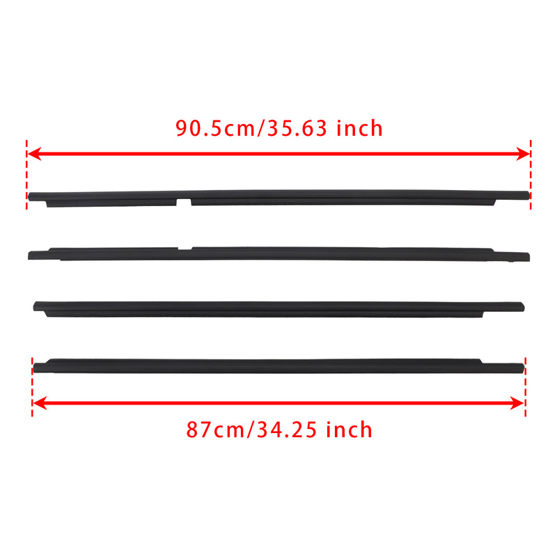4PCS Door Glass Belt Outer Molding Weatherstrip For Land Cruiser LC100 98-07