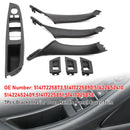7x Black Inner Door Panel Handle Pull Trim Cover For BMW 5 Series F10 F11 10-16
