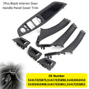 7x Black Inner Door Panel Handle Pull Trim Cover For BMW 5 Series F10 F11 10-16