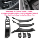 7x Black Inner Door Panel Handle Pull Trim Cover For BMW 5 Series F10 F11 10-16