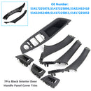 7x Black Inner Door Panel Handle Pull Trim Cover For BMW 5 Series F10 F11 10-16