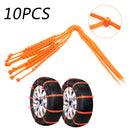 10/20/40PCS Snow Tire Chain Anti-Skid Belt For Car Truck SUV Emergency Winter Driving Orange New Generic