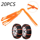 10/20/40PCS Snow Tire Chain Anti-Skid Belt For Car Truck SUV Emergency Winter Driving Orange New Generic