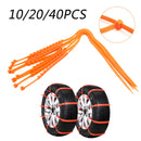 10/20/40PCS Snow Tire Chain Anti-Skid Belt For Car Truck SUV Emergency Winter Driving Orange New Generic