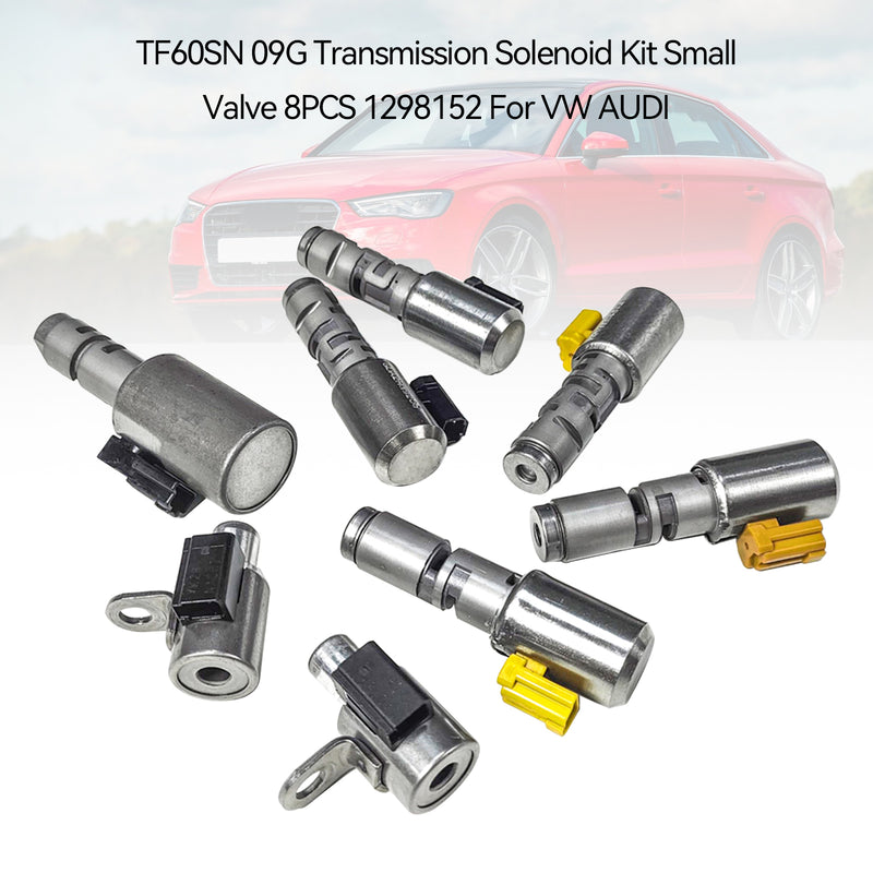 Audi TT 2003-2008 6 Speed F/AWD L4 1.8L 2.0L 3.2L TF60SN 09G Transmission Solenoid Kit Small Valve 8PCS 1298152