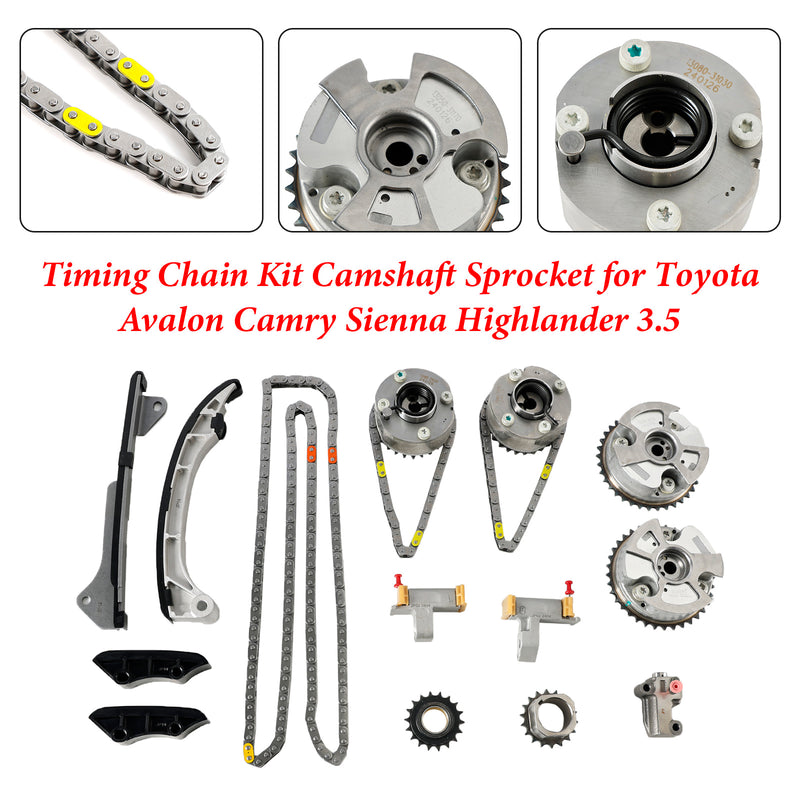 Toyota RAV4 3.5L 2006-2012 Timing Chain Kit Camshaft Sprocket 13050-31140 13080-31010 13562-0P010