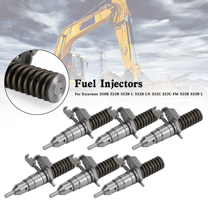 6PCS Fuel Injector 1278216 127-8216 fit Caterpillar 3116 3114 3126 3126B
