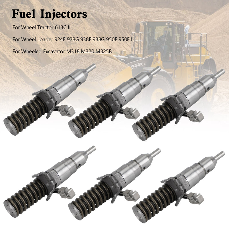 6PCS Fuel Injector 1278216 127-8216 fit Caterpillar 3116 3114 3126 3126B