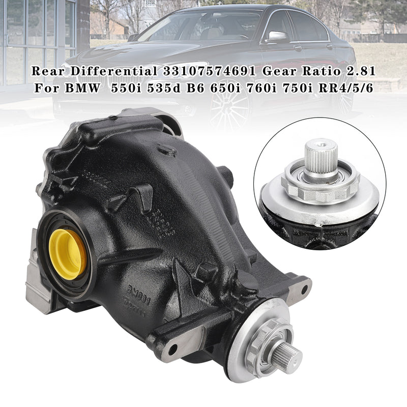 Rear Differential 33107574691 Gear Ratio 2.81 For BMW  550i 535d B6 650i 760i