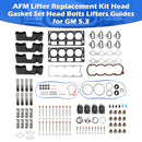 2007-2009 Chevrolet Avalanche 5.3L 5328CC 325CID V8 OHV, (16 Valve) AFM Lifter Replacement Kit Head Gasket Set Head Bolts Lifters Guides Generic