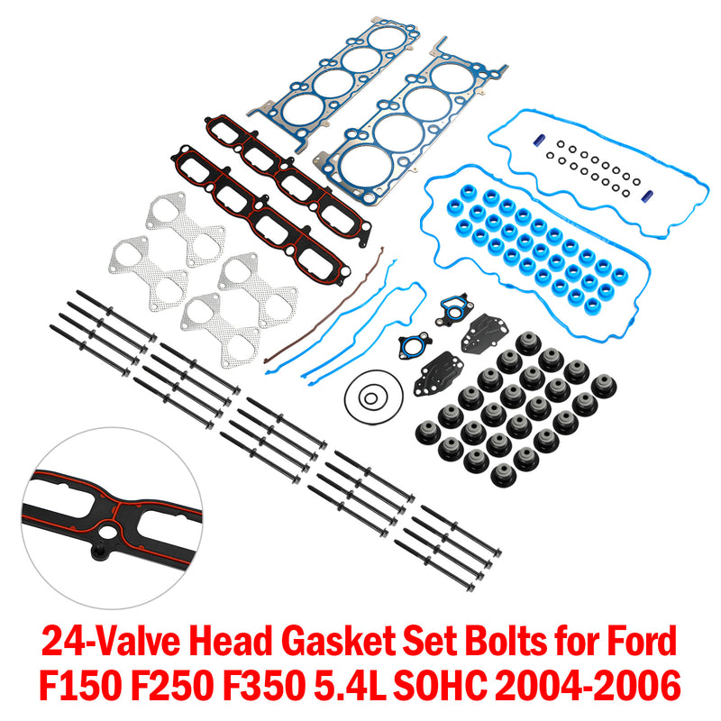 2005-2006 Ford F-250 F-350 Super Duty 5.4L 24-Valve Head Gasket Set Bolts HS26306PT ES72798