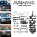 2017-2018 Hyundai Santa Fe Sport 4-Door 2.4L G4KJ 2.4L Engine Rebuild Kit - Crankshaft & Conrods & Pistons Gasket