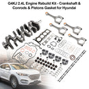 2014-2019 Kia Sportage Hyundai Tucson 4-Door 2.4L G4KJ 2.4L Engine Rebuild Kit - Crankshaft & Conrods & Pistons Gasket