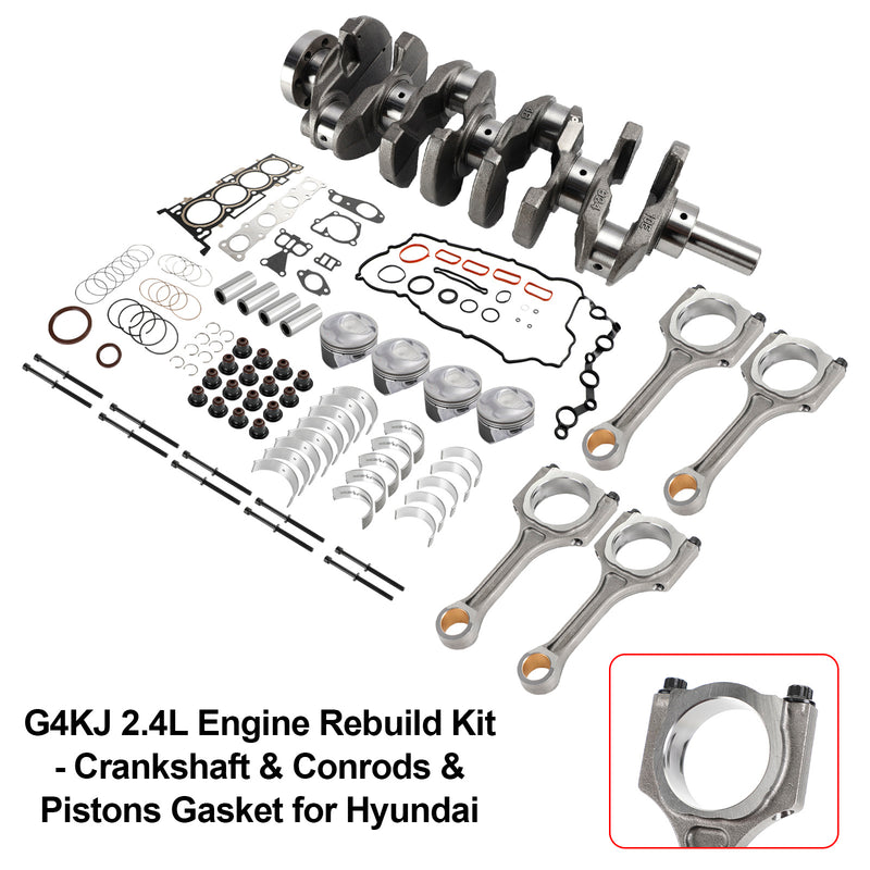 2017-2018 Hyundai Santa Fe Sport 4-Door 2.4L G4KJ 2.4L Engine Rebuild Kit - Crankshaft & Conrods & Pistons Gasket