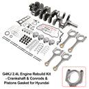 2014-2019 Kia Sportage Hyundai Tucson 4-Door 2.4L G4KJ 2.4L Engine Rebuild Kit - Crankshaft & Conrods & Pistons Gasket