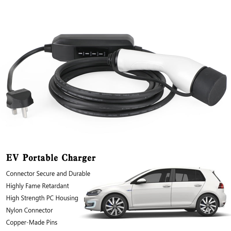 Protable Level 2 EV Charging Cable Australian Standard Plug Electric Car Charger 240V 8/10/13/16A 19.68FT=6m