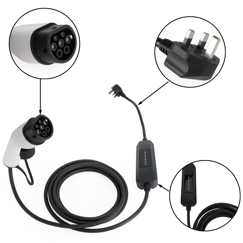 Protable Level 2 EV Charging Cable Australian Standard Plug Electric Car Charger 240V 8/10/13/16A 19.68FT=6m