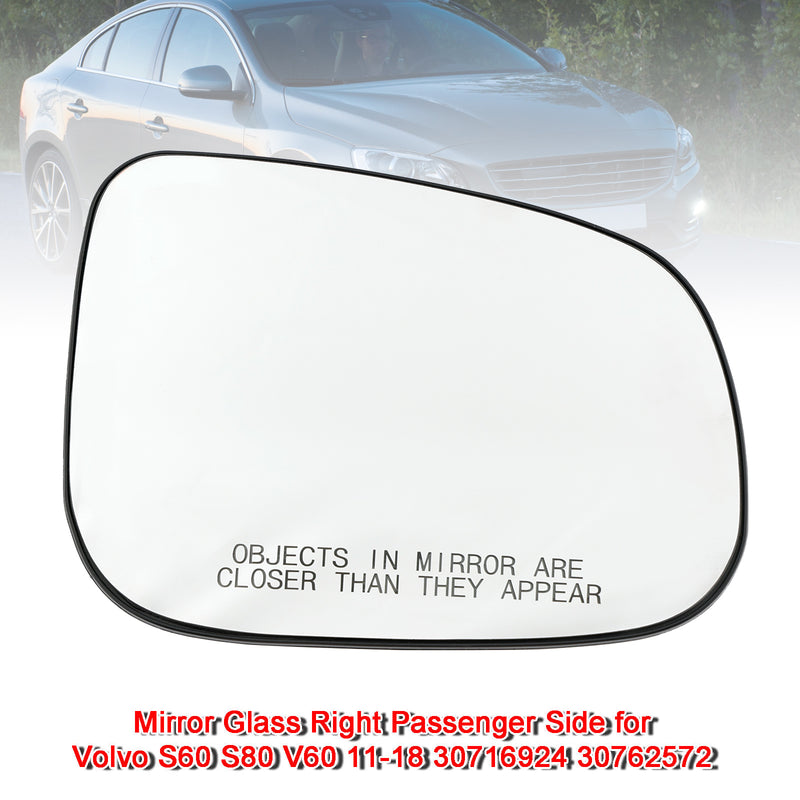 Mirror Glass Right Passenger Side for Volvo S60 S80 V60 11-18 30716924 30762572