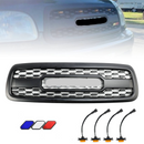 2001-2004 Toyota Sequoia Matte Black Front Bumper Grill Grille With Amber LED Lights