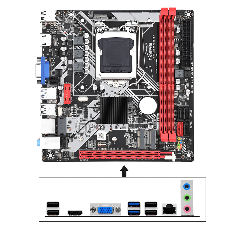 B75A Motherboard LGA 1155 Support 2*DDR3 USB3.0 SATA3 NVME WIFI Bluetooth