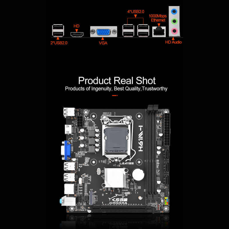 H61M-I Motherboard LGA 1155 Support 2*DDR3 USB2.0 SATA2 NVME Bluetooth